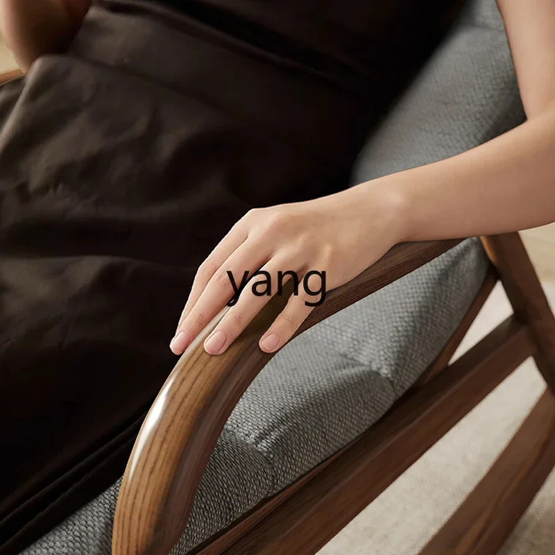 LH Solid wood fabric sofa Rocking chair Leisure chair Lazy recliner