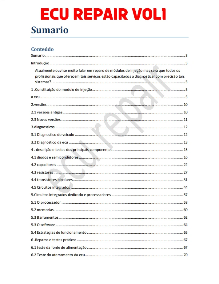 ECU Repair Advanced Course PDF E-book TECHNICAL REPAIR MANUAL IN INJECTION MODULES ELECTRONIC ECU REPROGRAMMING AND IMMOBILIZERS