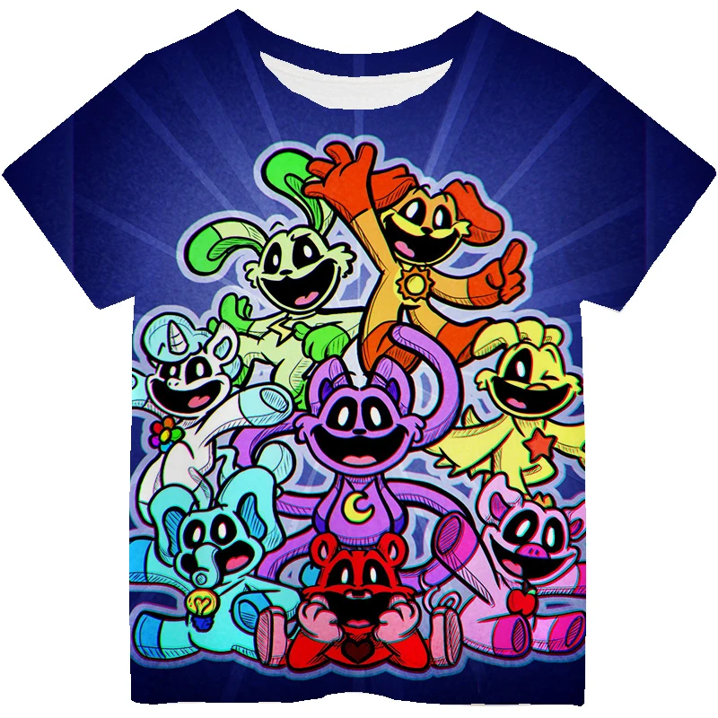

Kids Clothes Smiling Critters 3D T-Shirt Casual Breathable Summer Short Sleeve Tees Boys Girls Tops Children Clothing 4-14 Years