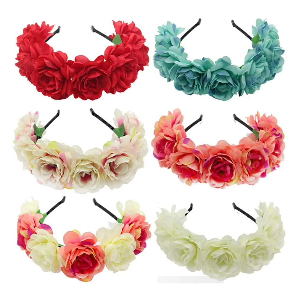 Ladies Girls Headdresses Princess Women Flower Headband Bride Headhoop Beach Headwear Wedding Party