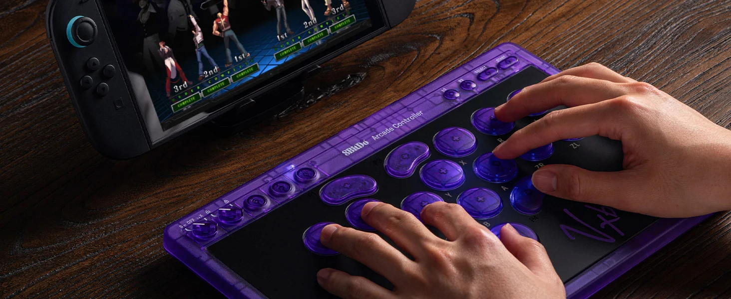 8BitDo All-Button Arcade-Controller für Switch & Windows – 3 Verbindungsmodi, flache lineare Schalter, 4 programmierbare Tasten – Detail 18