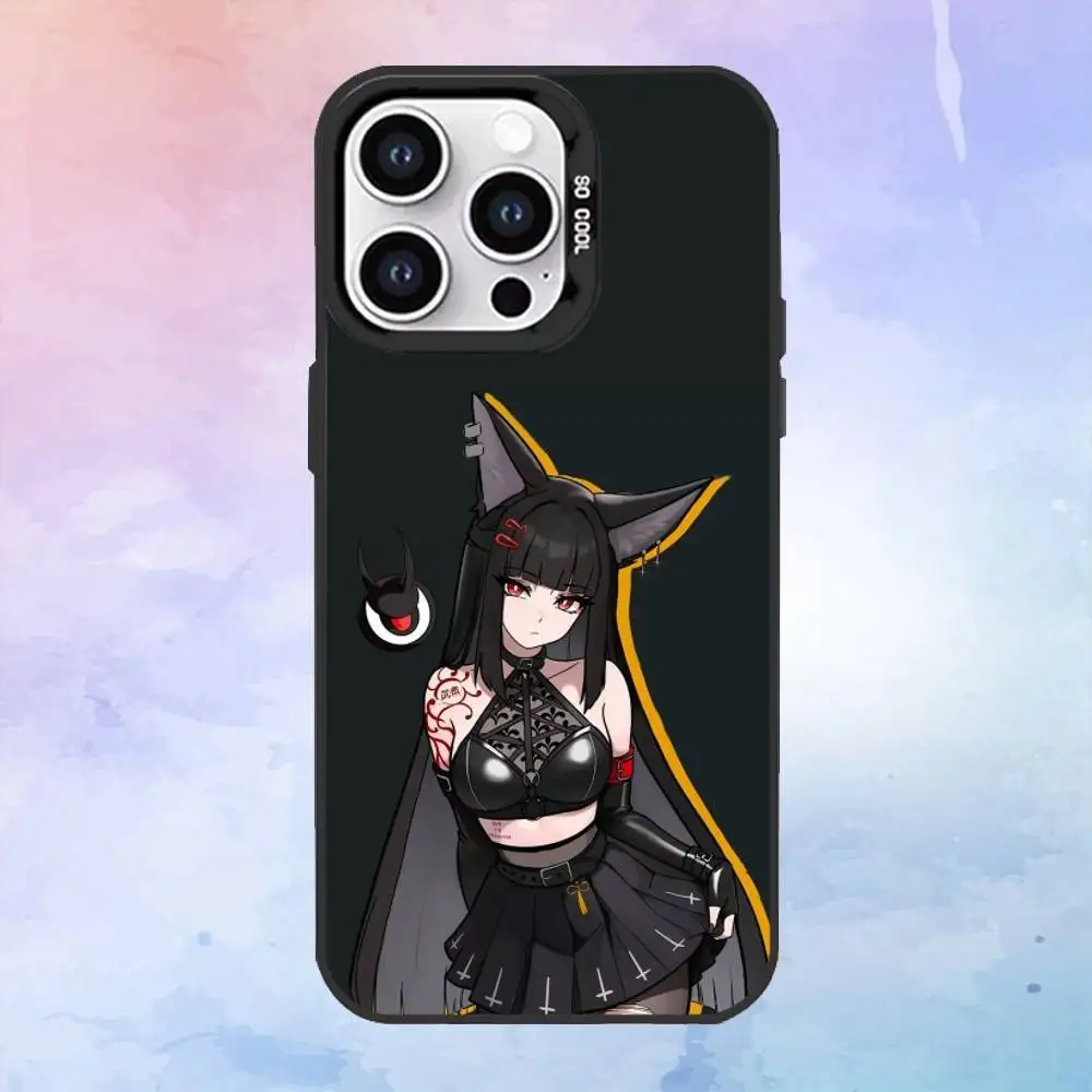 حافظة هاتف H-Hoshimi M-Miyabi ZZ لهاتف iPhone17,16,15,14,13,12,11 Plus، Pro Max غطاء مقاوم للصدمات باللون الأسود غير اللامع