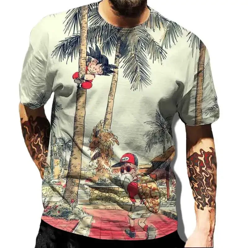 2023 Anime nuevo Dragon Ball niños camiseta Tops Vegeta hombres esenciales Dragon Ball z Goku moda Harajuku camisetas de manga corta para hombres