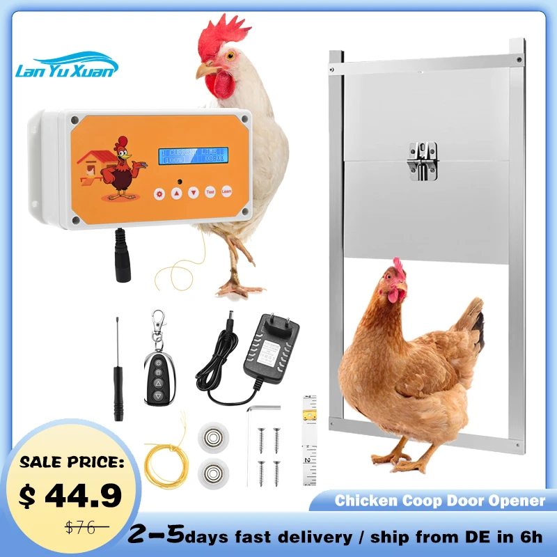 Automatic Chicken Coop Door Control Box with Remote Control and Timer for Safe Chicken Farming ,Power or Battery Operated