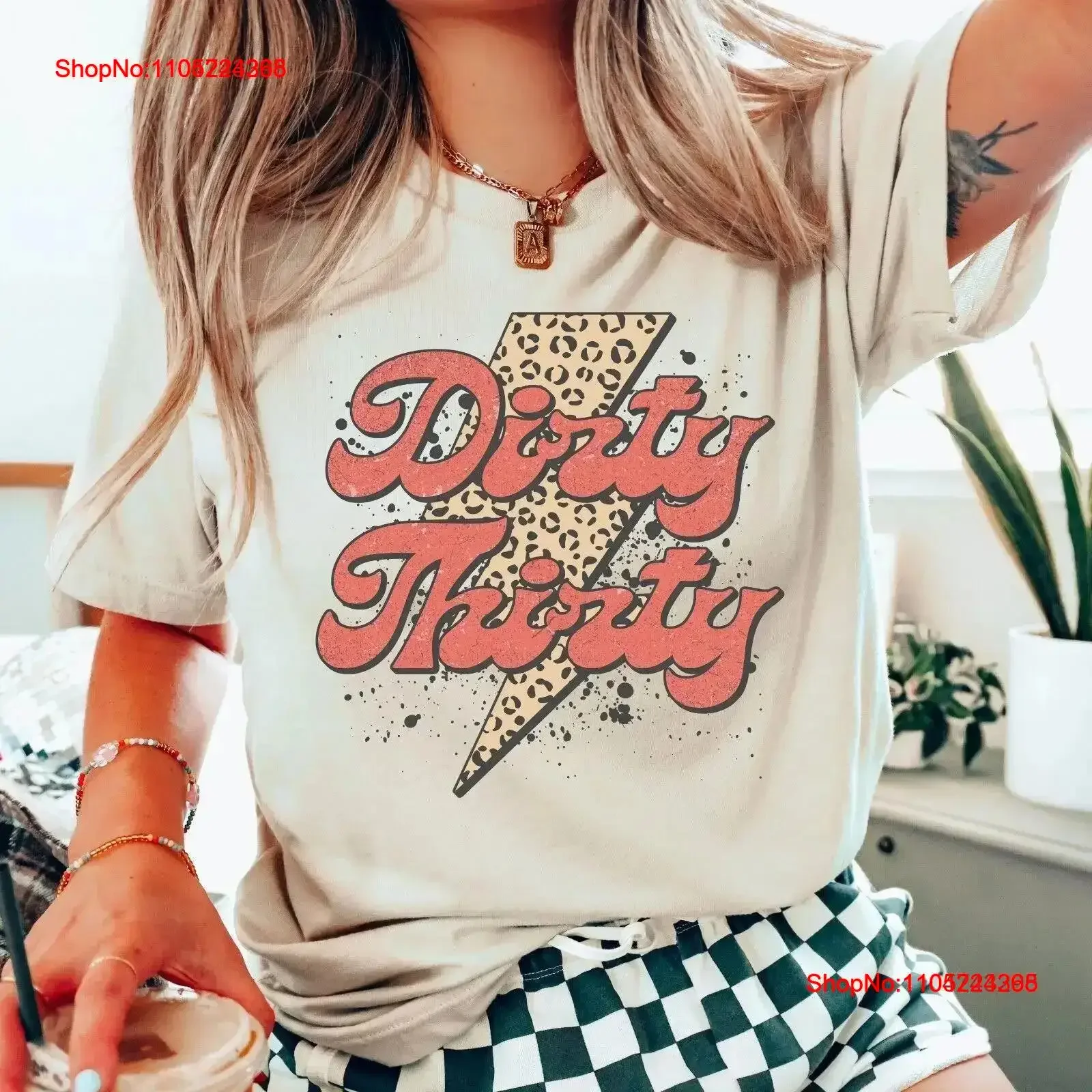 Dirty Thirty SweaT T Shirt Leopard BolT 30th Birthday vintage Washed graphic Comfortable streetwear designer clothes homme Soft