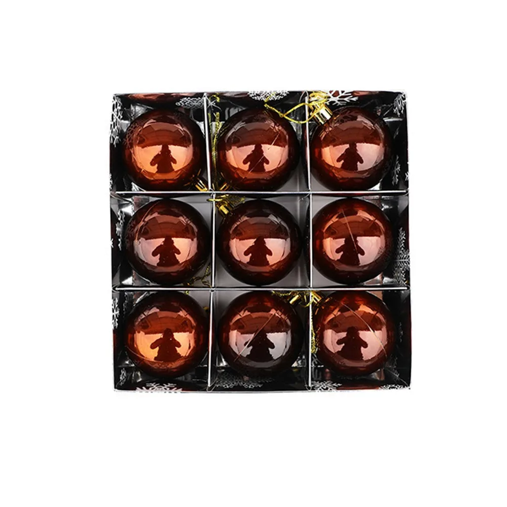 

9pcs Creative 6cm Christmas Balls Set Plastic Cartoon Painted Christmas Hanging Balls Elegant DIY Merry Xmas Decor Party Favors