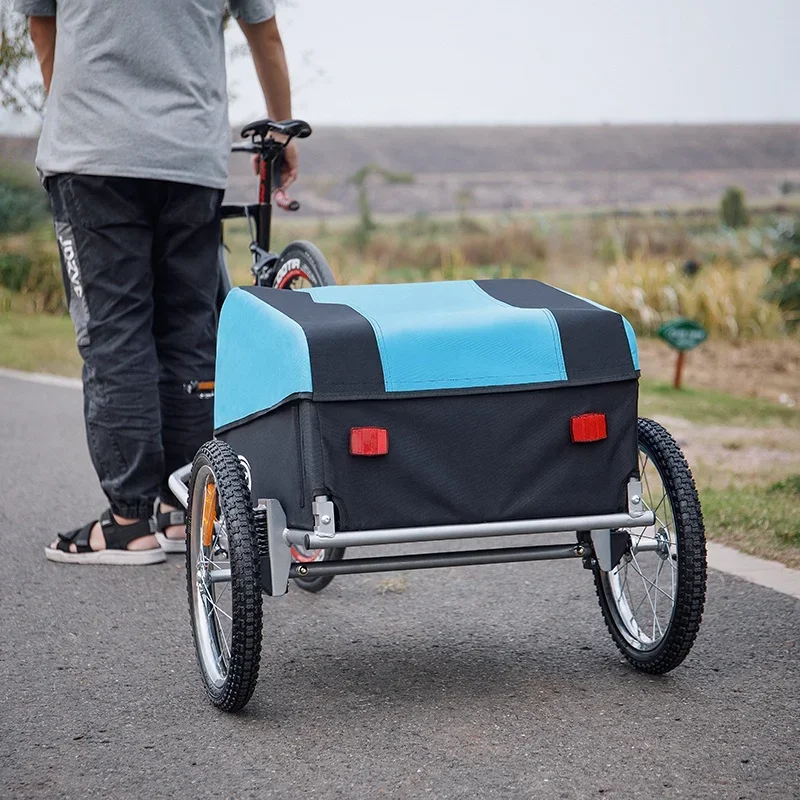 Acessórios de ciclismo dobrável bicicleta carga reboque reboque para acampamento pet cão bagagem transportar