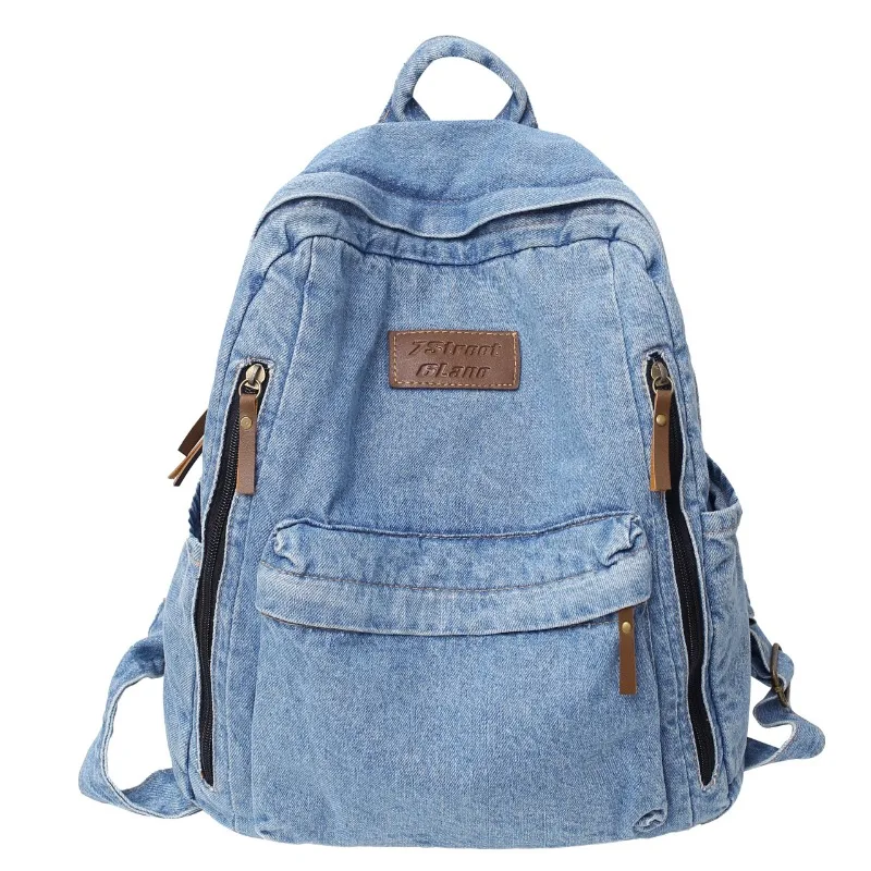 

Vintage School Bags for Teenager Fashion College Students Denim Schoolbags Women Men Travel Laptop Backpacks Outdoor Daypack