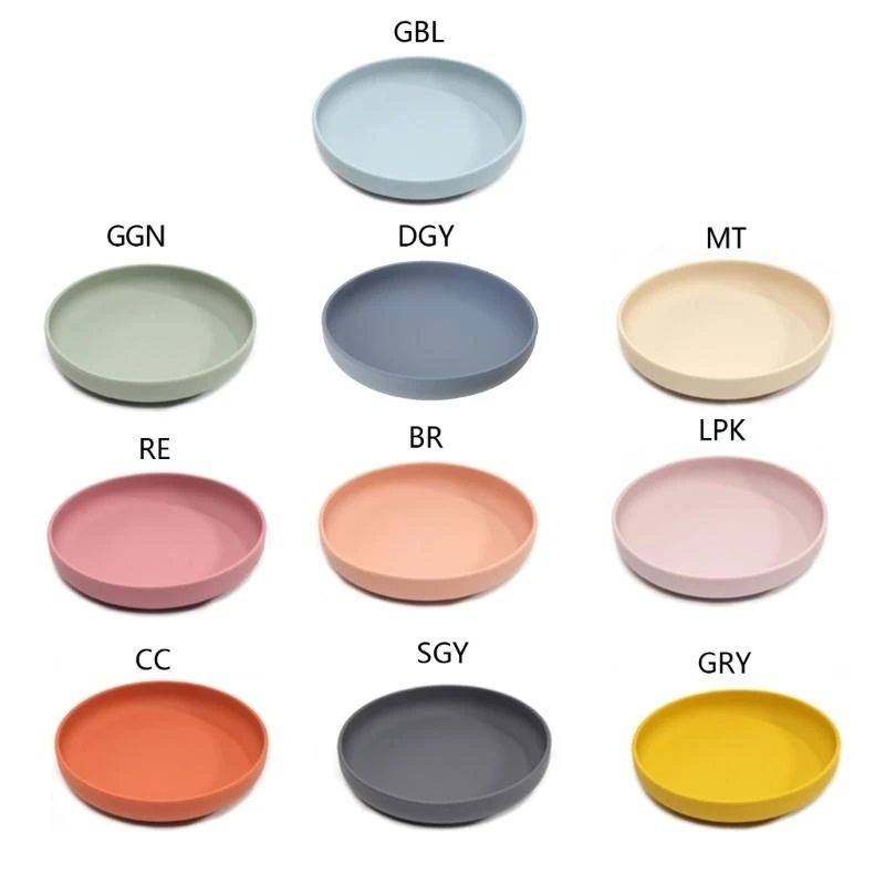 

Silicone Suction Plate for Toddlers Feeding Training Plate Microwave & Dishwasher Safe with 200mm Diameter for Kid 4XBC