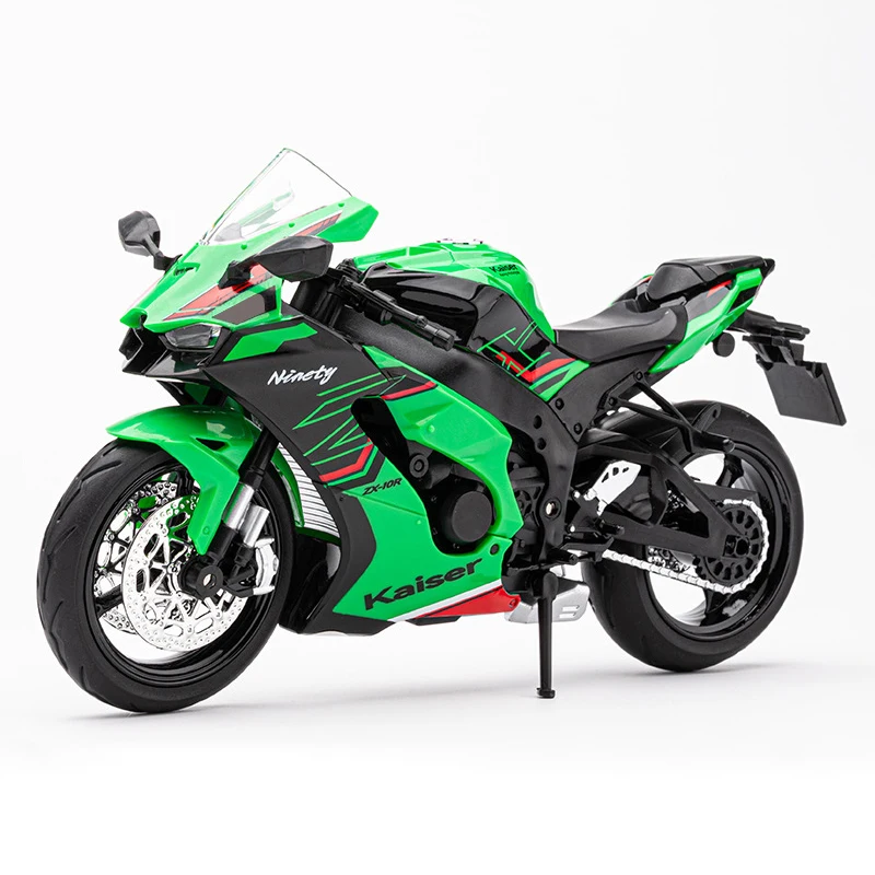 1:12 Kawasaki Ninja ZX10R Alloy Die Cast Motorcycle Model Toy Vehicle Collection Sound and Light Off Road Autocycle Toys Car