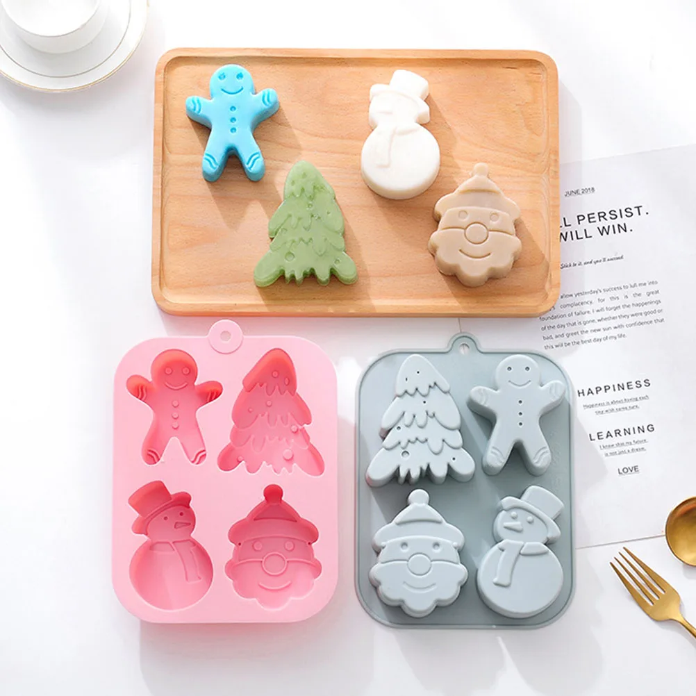 

2pcs Christmas Cake Mold Silicone Baking Moulds Square Mini Chocolate Tools Fondant DIY Home Use Eco Friendly