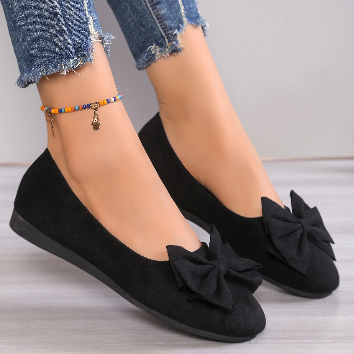 Women's Shoes 2025 Spring Casual Round Toe Flat Shoes Women Fashion Flowers Flats Women Comfort Slip on Loafers Zapatos Mujer