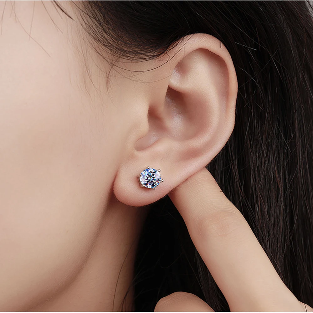 Magnet Moissanite Earrings For Women S925 Silver Ear Studs Men Earrings Jewelry Pass Tester Free Shipping With GRA