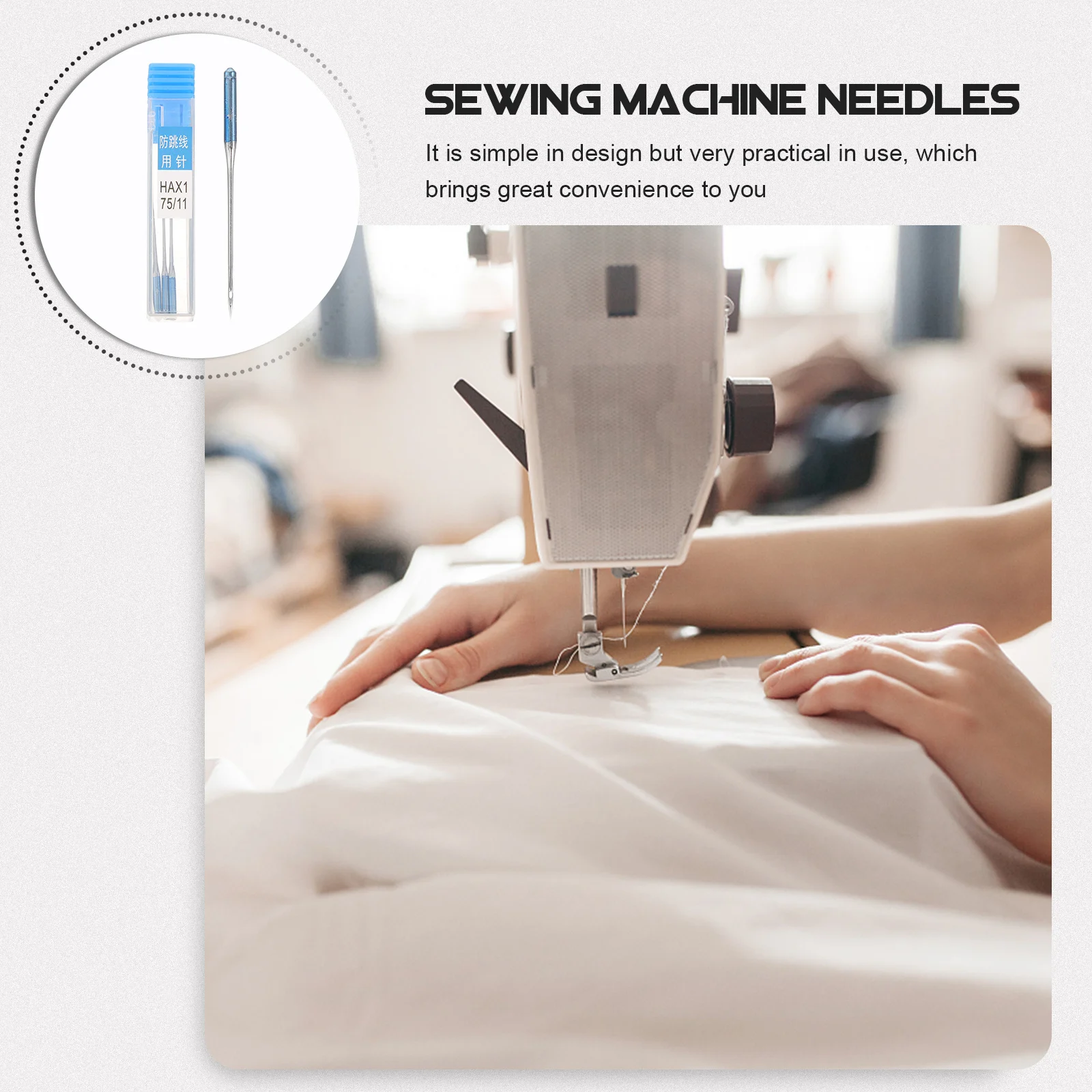

10Sets Household Sewing Machine Needles Flat Durable Metal for Embroidery Fabric Sewing Supplies Embroidery Machine Needles