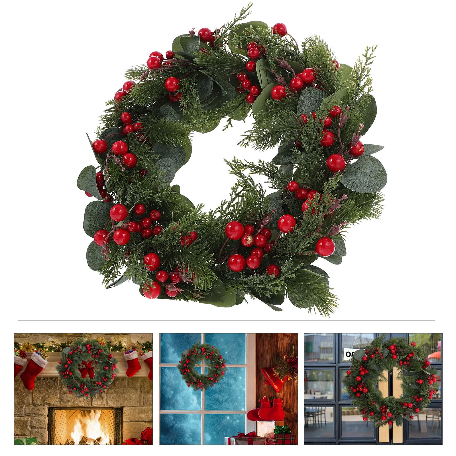 couronne-de-noel-artificielle-en-eucalyptus-et-baies-rouges-guirlande-de-noel-faite-a-la-main-decoration-suspendue-d'interieur-pour-fete-et-festival-1-piece