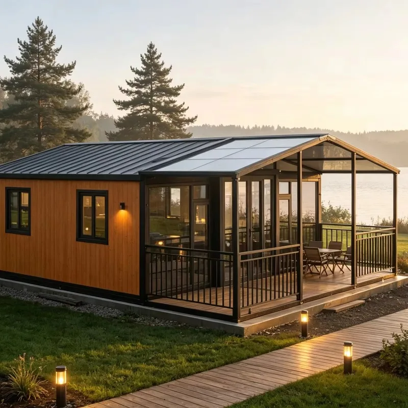 Modern 20ft Expandable Container House with Steel Frame for Office Apartment Villa Hotel Backyard Garden Use Fast Delivery Deck