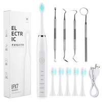 Smart Electric Toothbrush USB Rechargeable Teeth Clean Whitening Sonic Toothbrush Timing Tooth Brush With Replacement Heads