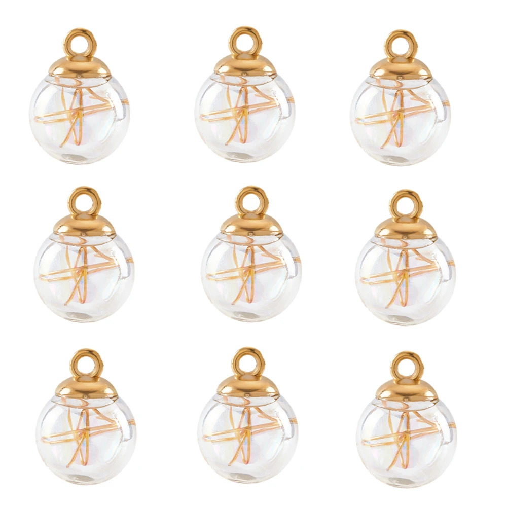 

30pcs Transparent Handmade Globe Blown Glass Bottle Pendants for jewelry making necklace earring decor,21.5x16x5.5mm,Hole: 2.5mm