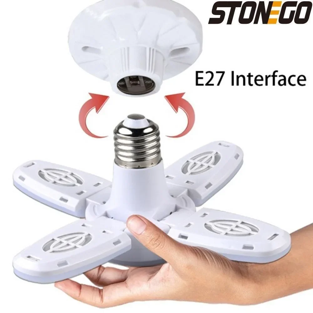 الإبداعية LED البسيطة أربع أوراق للطي مصباح E27 المسمار ضوء السقف السوبر مشرق 6 أوراق قابلة للطي #5