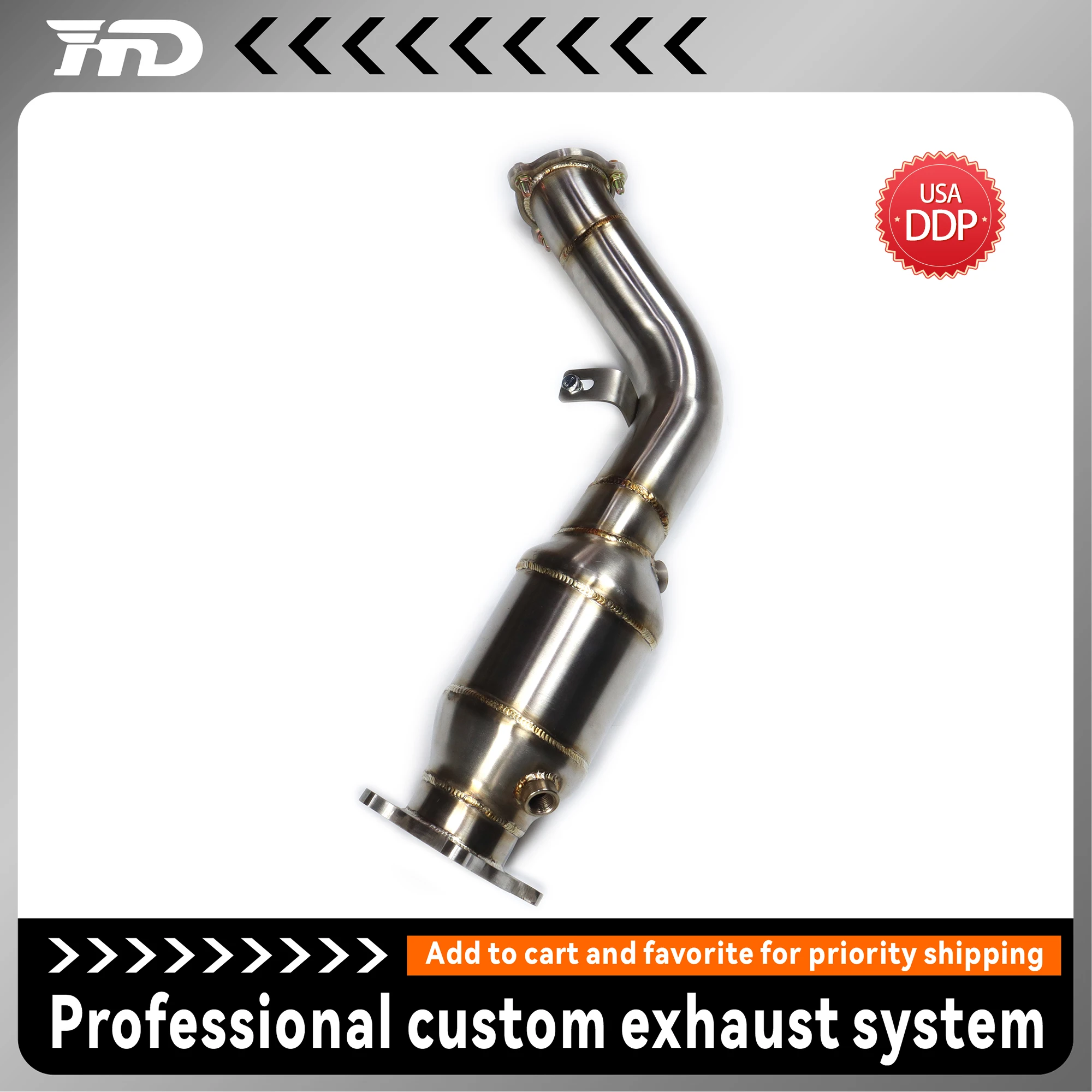 

HMD Exhaust System High Flow Performance Downpipe for Audi A4 A5 B8 2.0T without Heat Shield car Accessories Tools