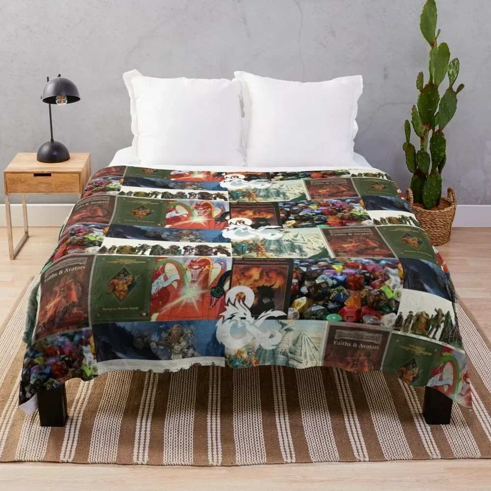

D&D Collage Throw Blanket Blankets For Bed for sofa For Decorative Sofa Beautifuls Blankets