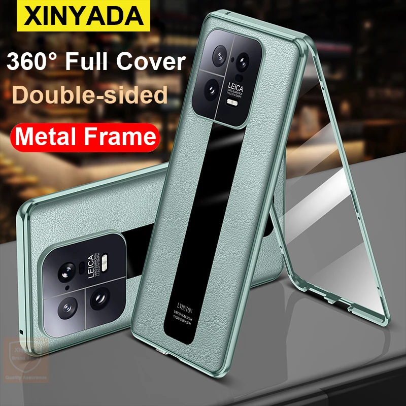 

360 Cover For Xiaomi 13 Pro Case Tempered Glass Case For Xiaomi 13 Pro Mi Mi13 Flip Leather Metal Phone Covers Double Sided Skin