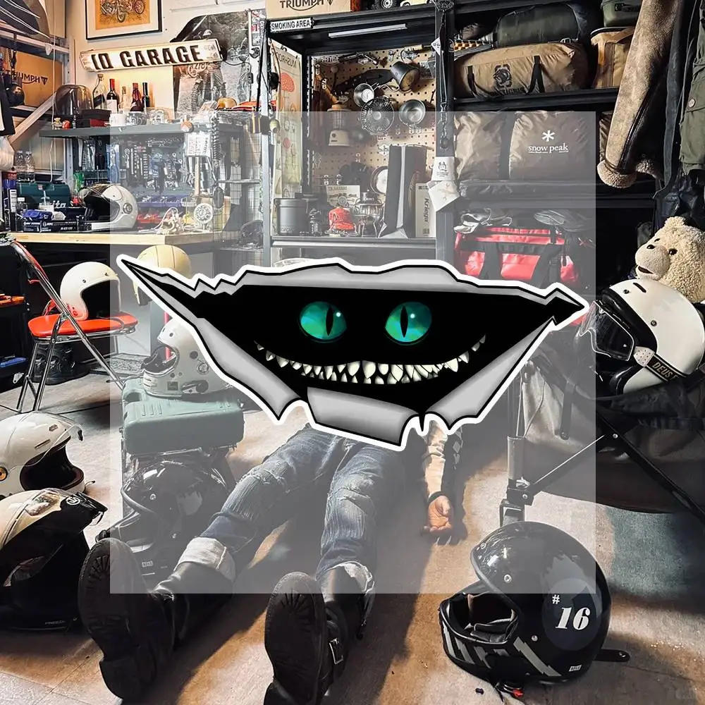 Cheshire Cat Sticker Torn Waterproof Vinyl Stickers for Car Motorcycle Bike Skateboard Laptop Bottle Phone