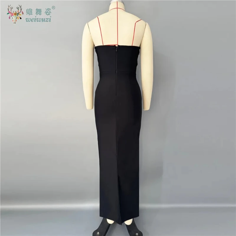 Vestido de noche moderno para mujer, vestido de noche Sexy con escote en V profundo, sin tirantes, sin mangas, ajustado, inspirado en el diseño