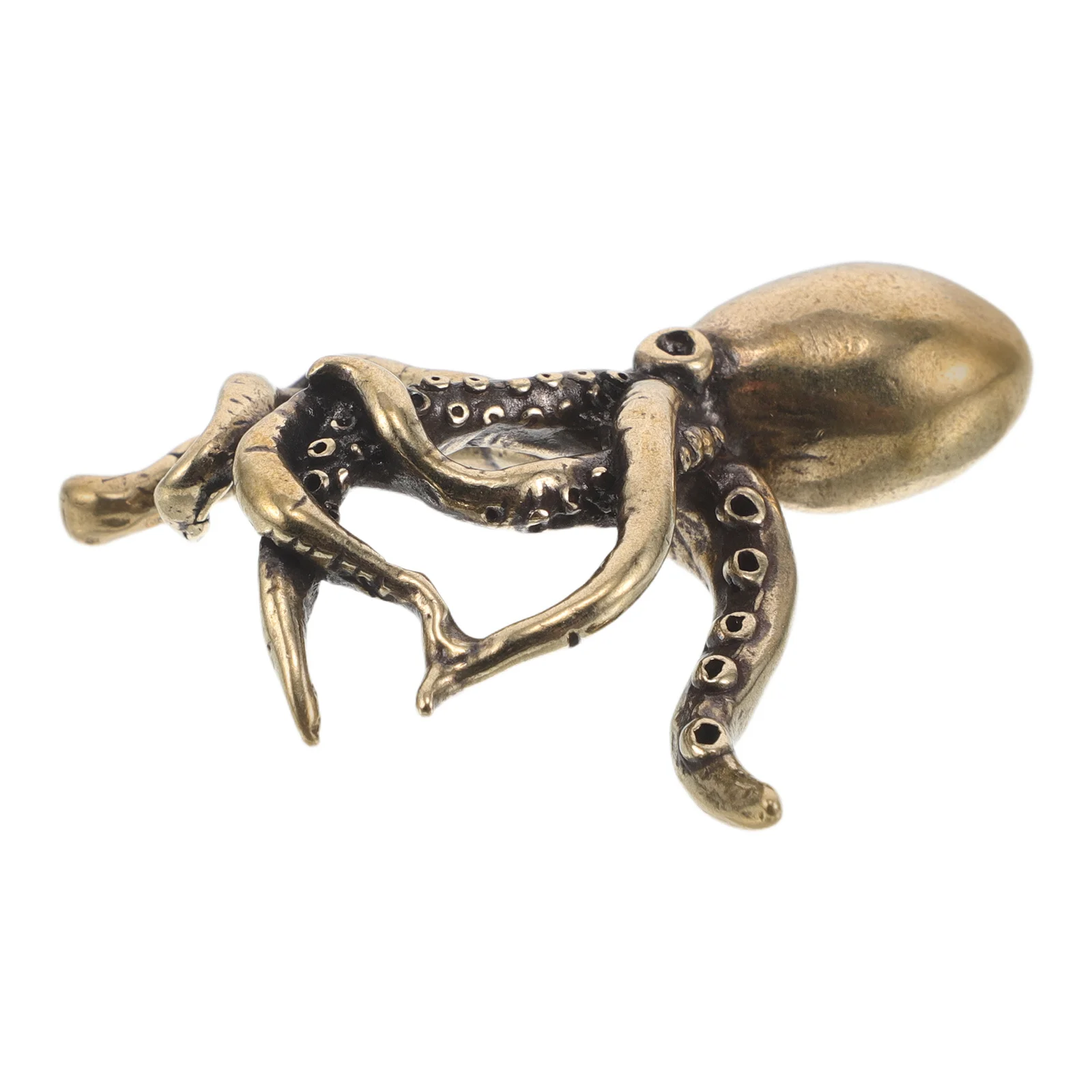 النحاس الأخطبوط النحت خمر البحرية الحيوان تمثال مكتب عمل ديكور الرجعية الصينية الشاي الحيوانات الأليفة منضدية