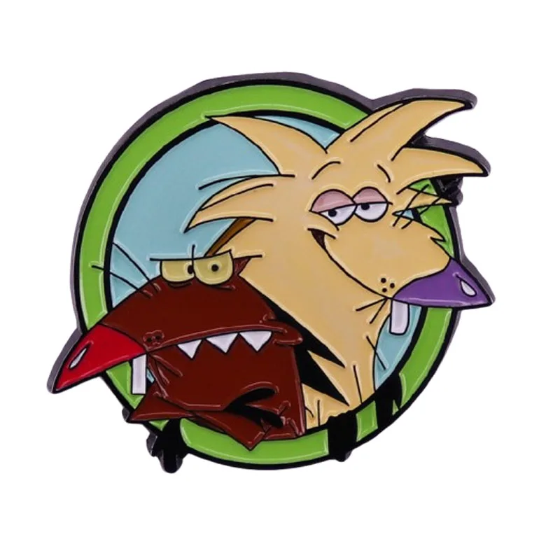 Angry Beaver Brooch Cartoon Animated Character Badge Student Backpack Accessories Unique Jewelry Gifts