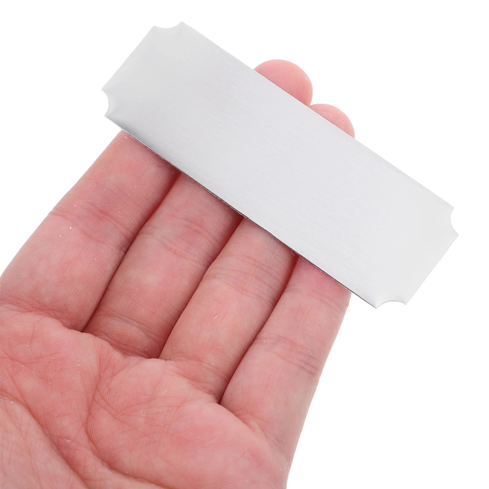 

20Pcs Stainless Steel Rectangular Name Plates Blank Metal Tags Adhesive Office Desk Name Badge Engraving Employee