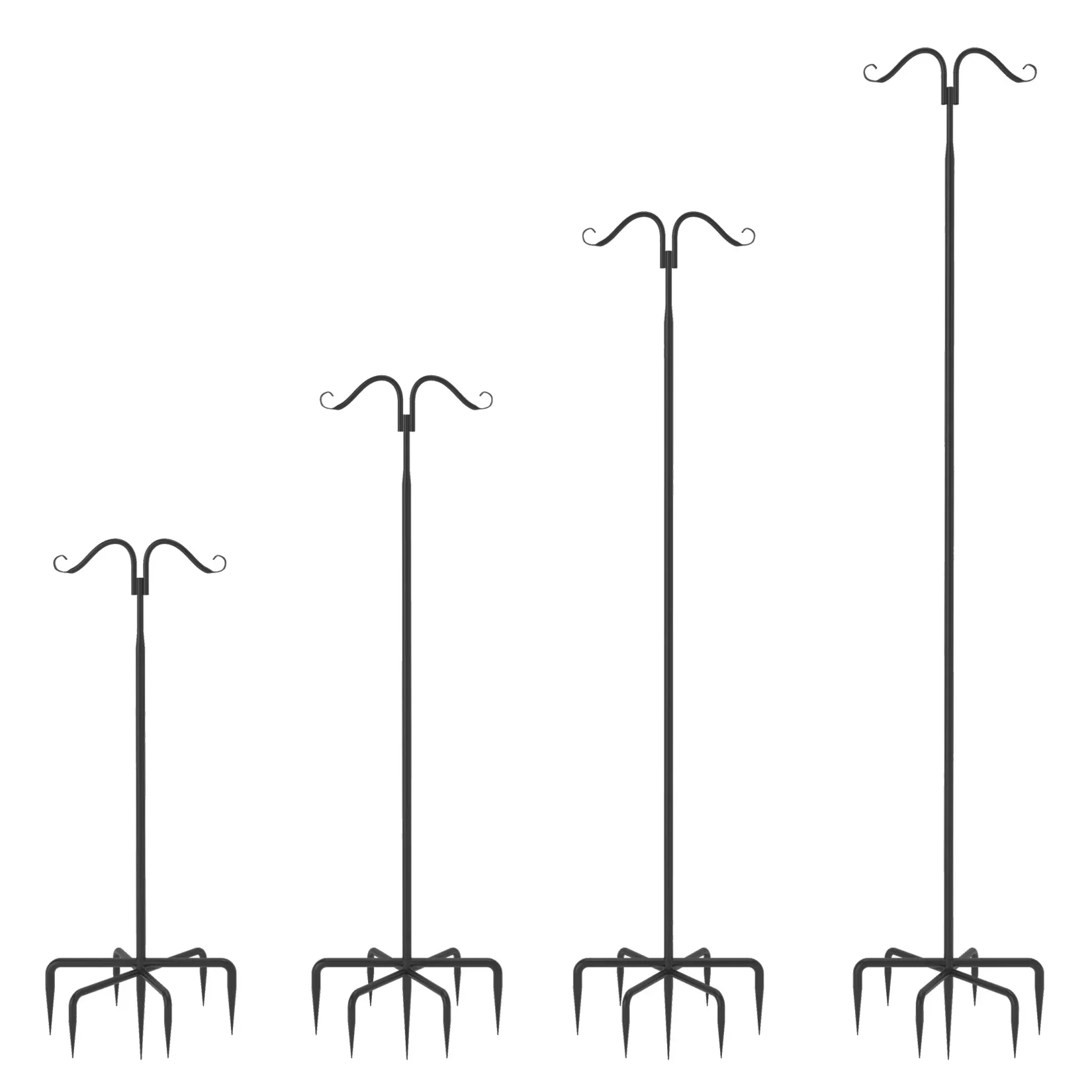 

Pack Outdoor String Light Poles Stand Poles for Hanging Outside Lights Adjustable Metal Light Pole Stakes