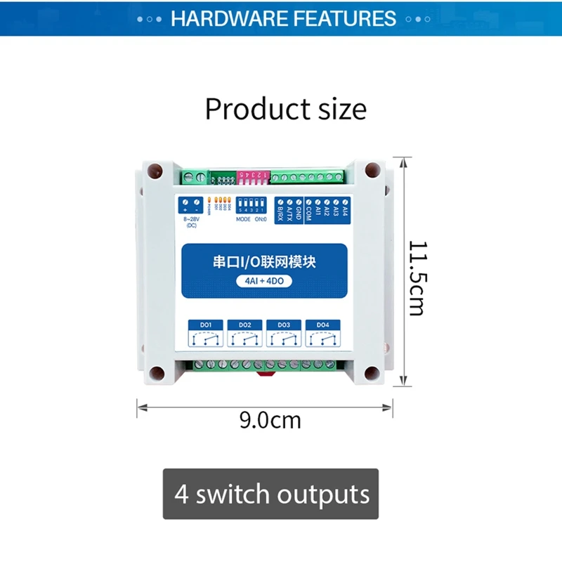 MA01-XACX0440 Modulo di acquisizione controllo I/O con porta seriale per PLC RS485 4AI+ADO 4 Watchdog con uscita interruttore