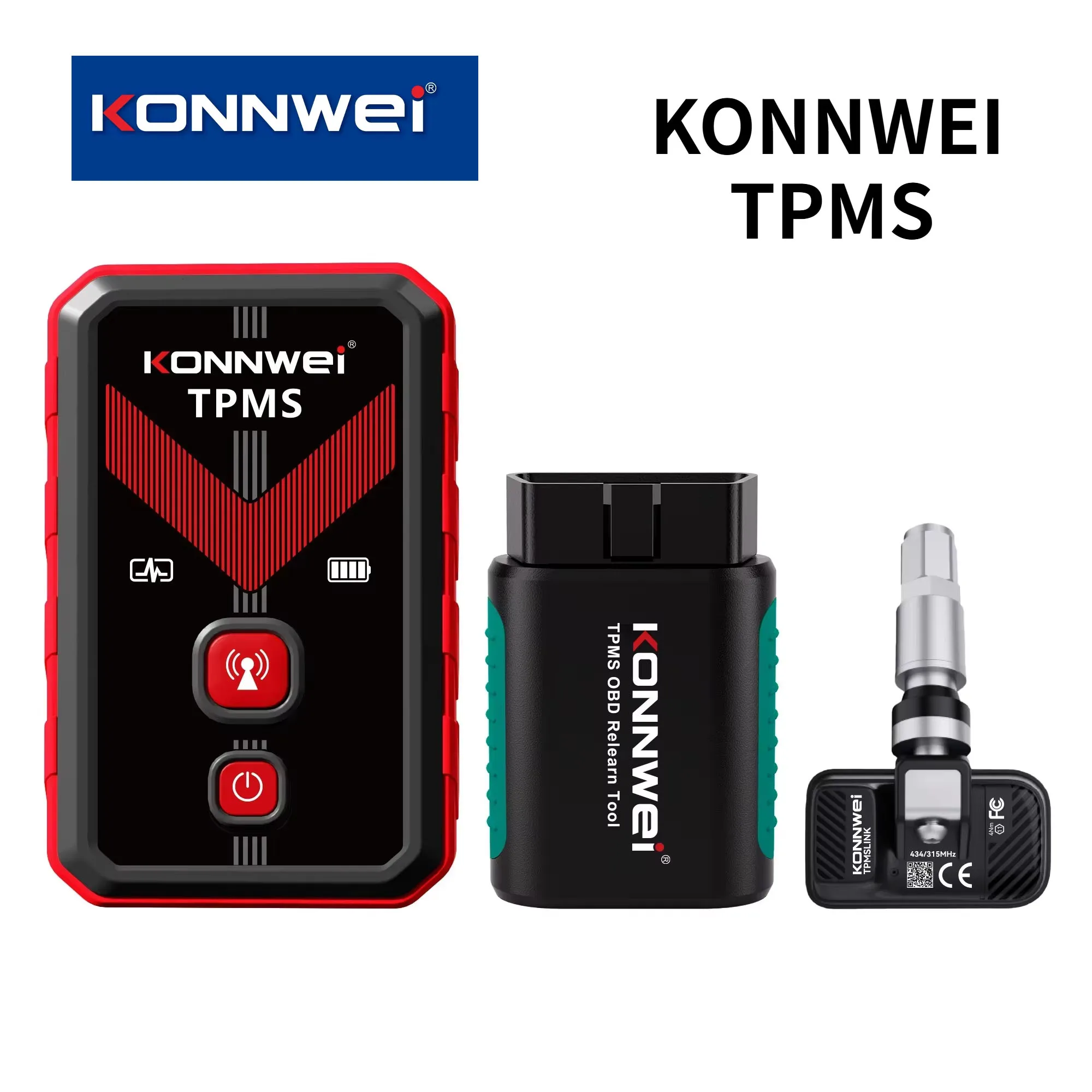 Программируемые датчики TPMS KONNWEI TK100, инструмент для перепрограммирования OBD, 433 МГц, 315 МГц, с системой контроля давления в шинах