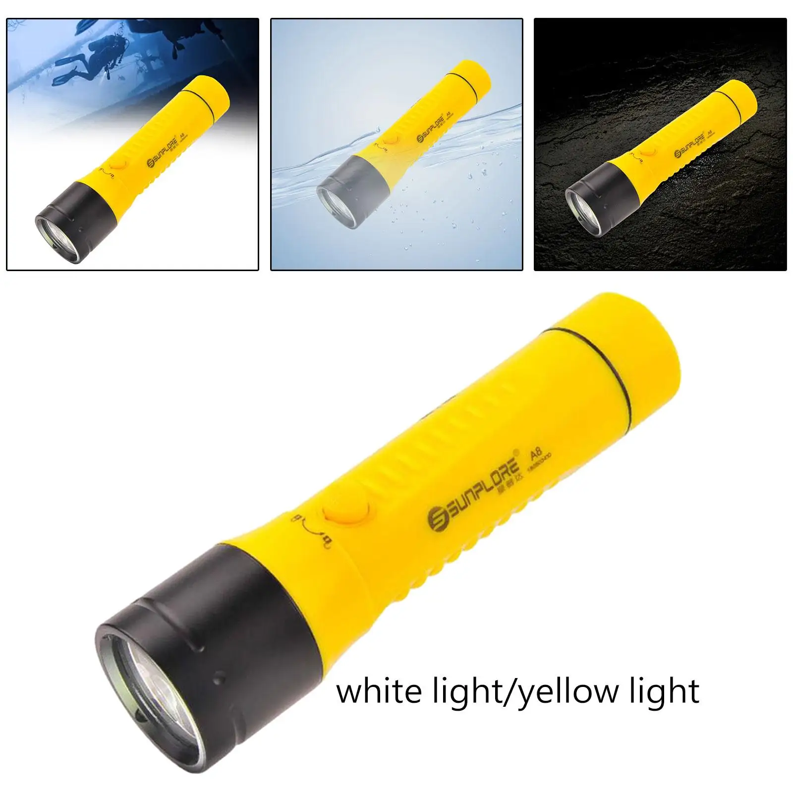 Scuba Diving Flashlight Waterproof Underwater Light for Outdoor Emergency