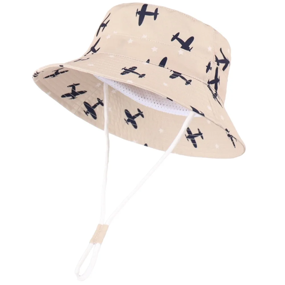 

Summer Cartoon Print Kids Baby Bucket Hat Adjustable Sun Protective Toddler Sun Hat Boys Girls Fisherman Hat Outdoor Playing