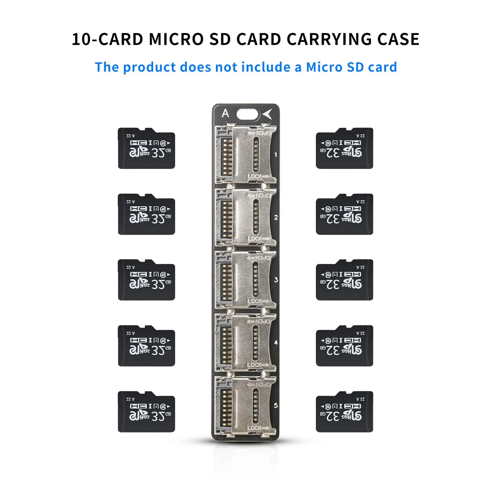 6/10-Slot Micro SD Card Storage Case,Lightweight, Portable and Compact, Supporting Micro SDHC/Micro SDXC/Micro SD Card Storage