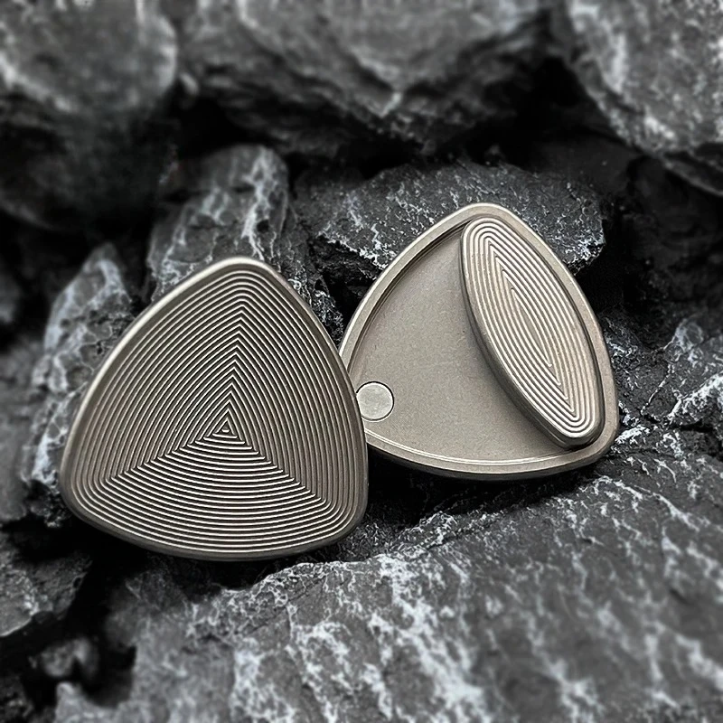 EDC Magnetic Stress Relief Toy Slide Pivot Sliding Magnet Click Coin Compact Triangular Tactile Coin for Stress Anxiety Relief