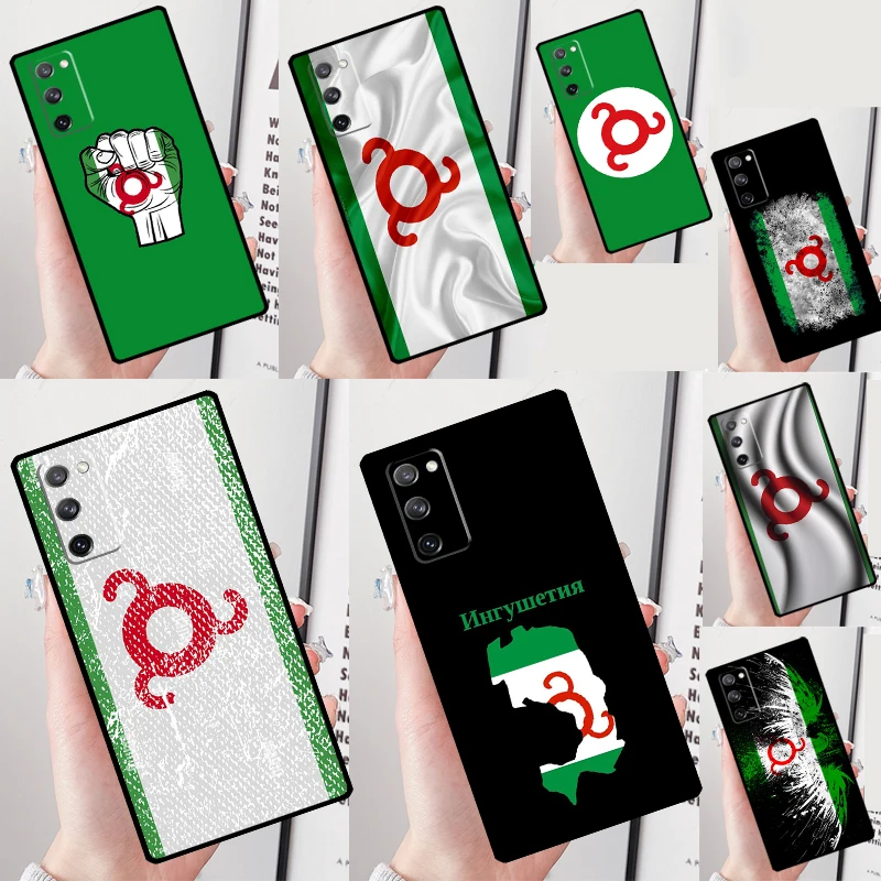 Ingushetia Flag Phone Case For Samsung Galaxy S23 Ultra S21 S22 Plus S20 FE S9 S10 Note 10 20 Ultra Cover