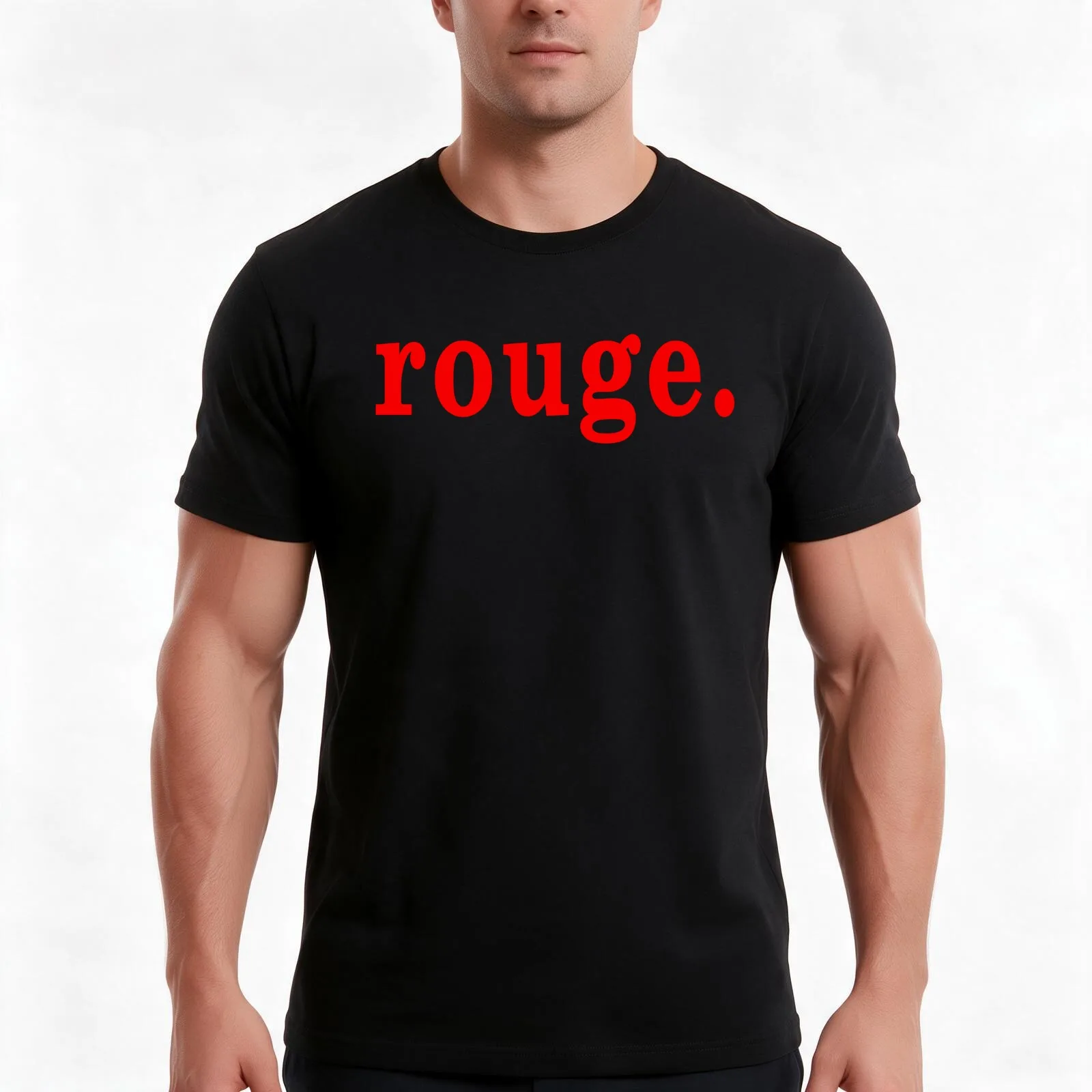 Rouge Red French Word T-Shirt Summer Casual Cotton Tee Oversized Streetwear Tops Vintage Graphic Print Unisex Men Women