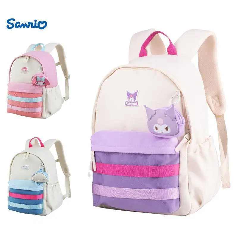 Cartoon Sanrio Childrens Backpack Simple and Fashionable Kuromi Primary School Student Large Capacity Stationery Storage Bag New