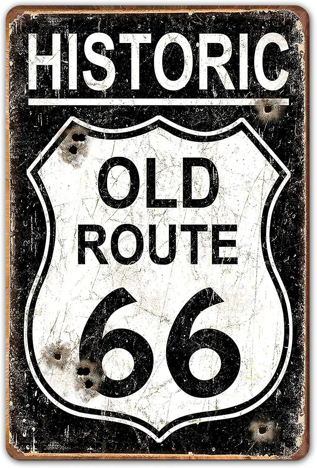 Ylens Vintage Metal Tin Signs Garage  Sign - Historic Old Route 66 Car Sign Old School Garage Sign--Tin Sign