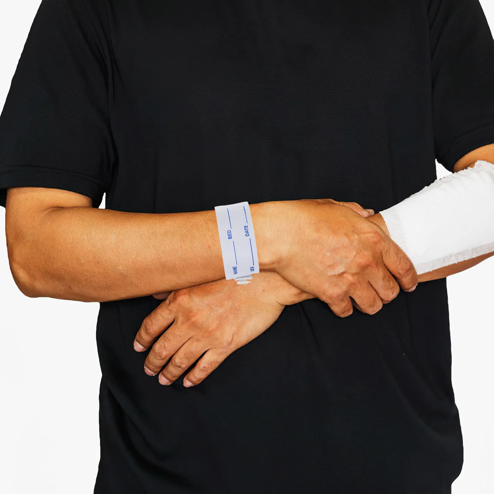 

100Pcs Id Wristbands Hospital Identification Patient Adjustable Waterproof Stain Resistant Nursing Bracelets for Adults