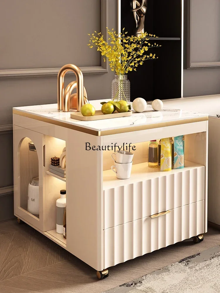 

D06Sofa side cabinet solid wood corner few storage living room square side few