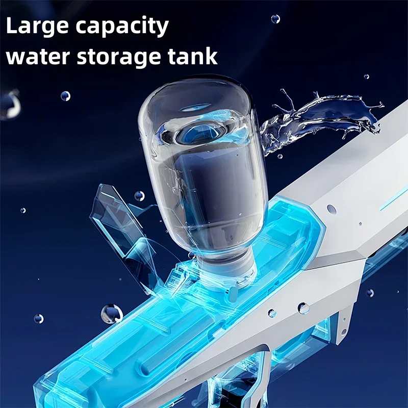 New Electric Continuous Water Gun Fully Waterproof and Automatic Water Absorbing Light for Children\'s Outdoor Water Playing Toy