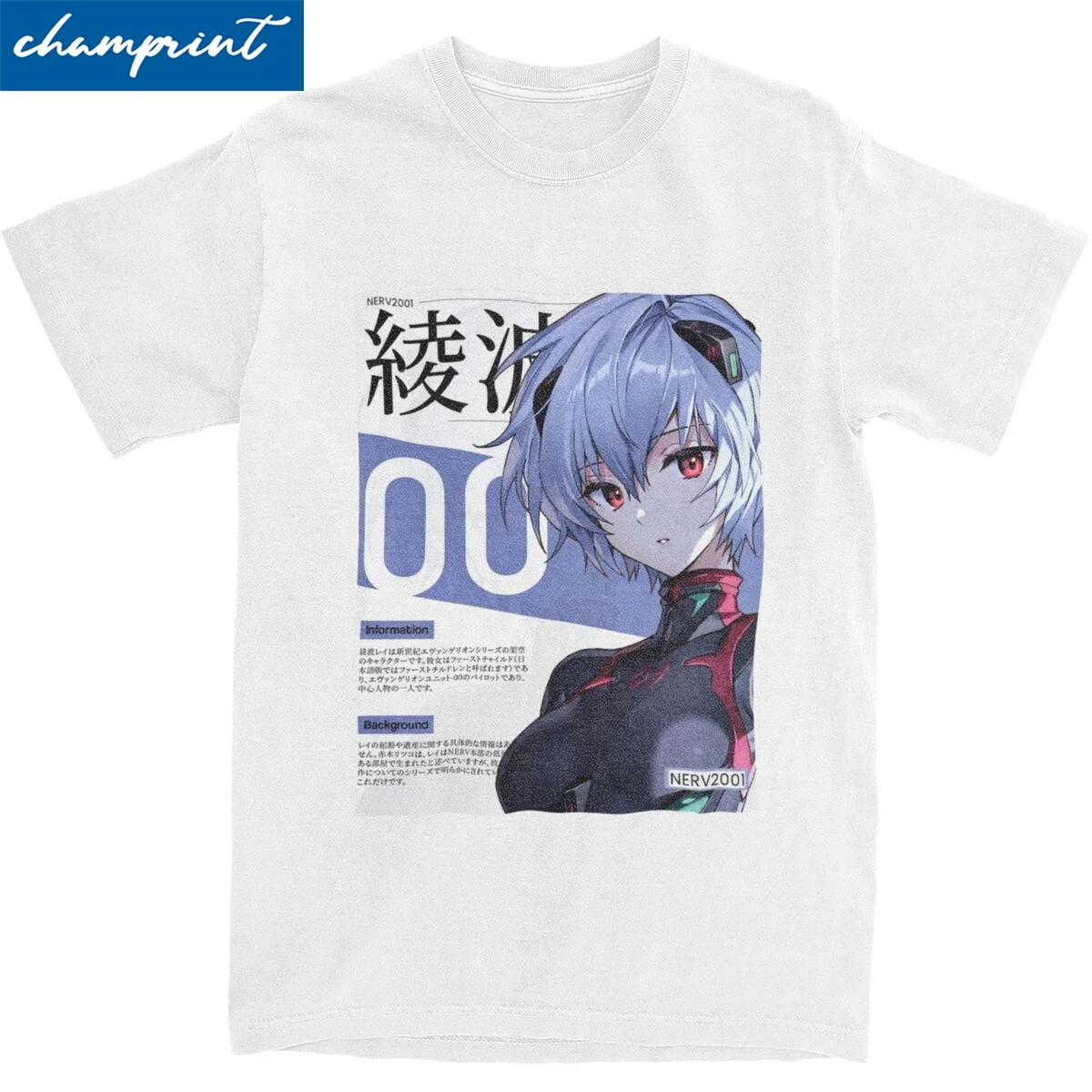 Magazine Rei Ayanami T-Shirt for Men Women Casual 100% Cotton Tees Crewneck Short Sleeve T Shirts Plus Size Tops