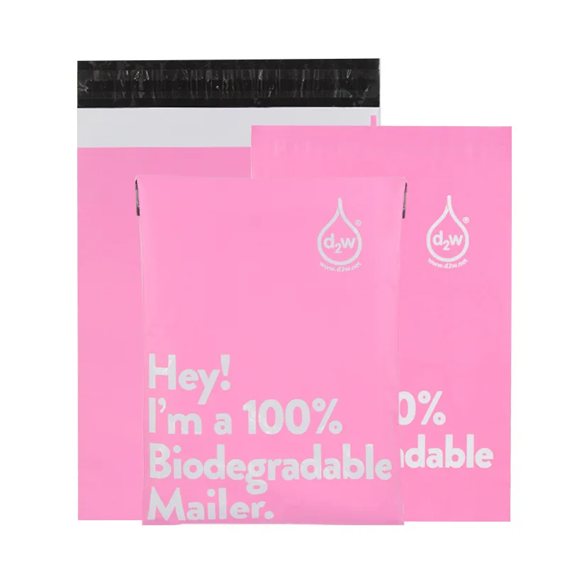 INPLUSTOP 100% D2W Biodegradable Shipping Bags 50Pcs Pink Eco-Friendly Express Postal Bag Self-Seal Thicken Mailer Courier Pouch