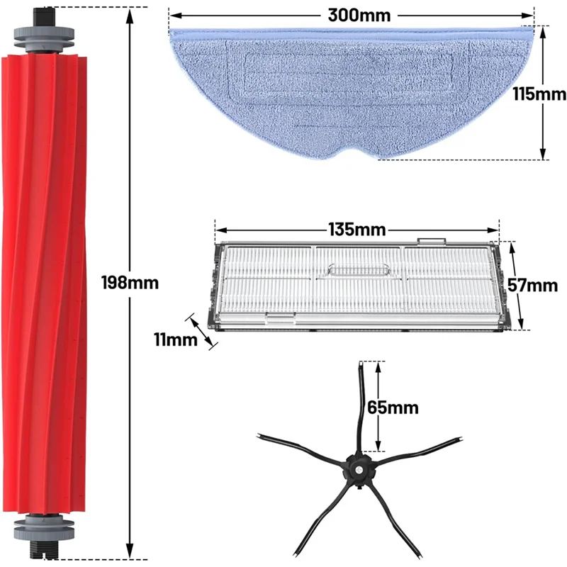 Roborock T7S S7 Q7 G8 G10 G10 S7MAXV S7+, S7 Maxv, S7 Maxv Plus用交換スペアパーツアクセサリーパーツ、交換用P