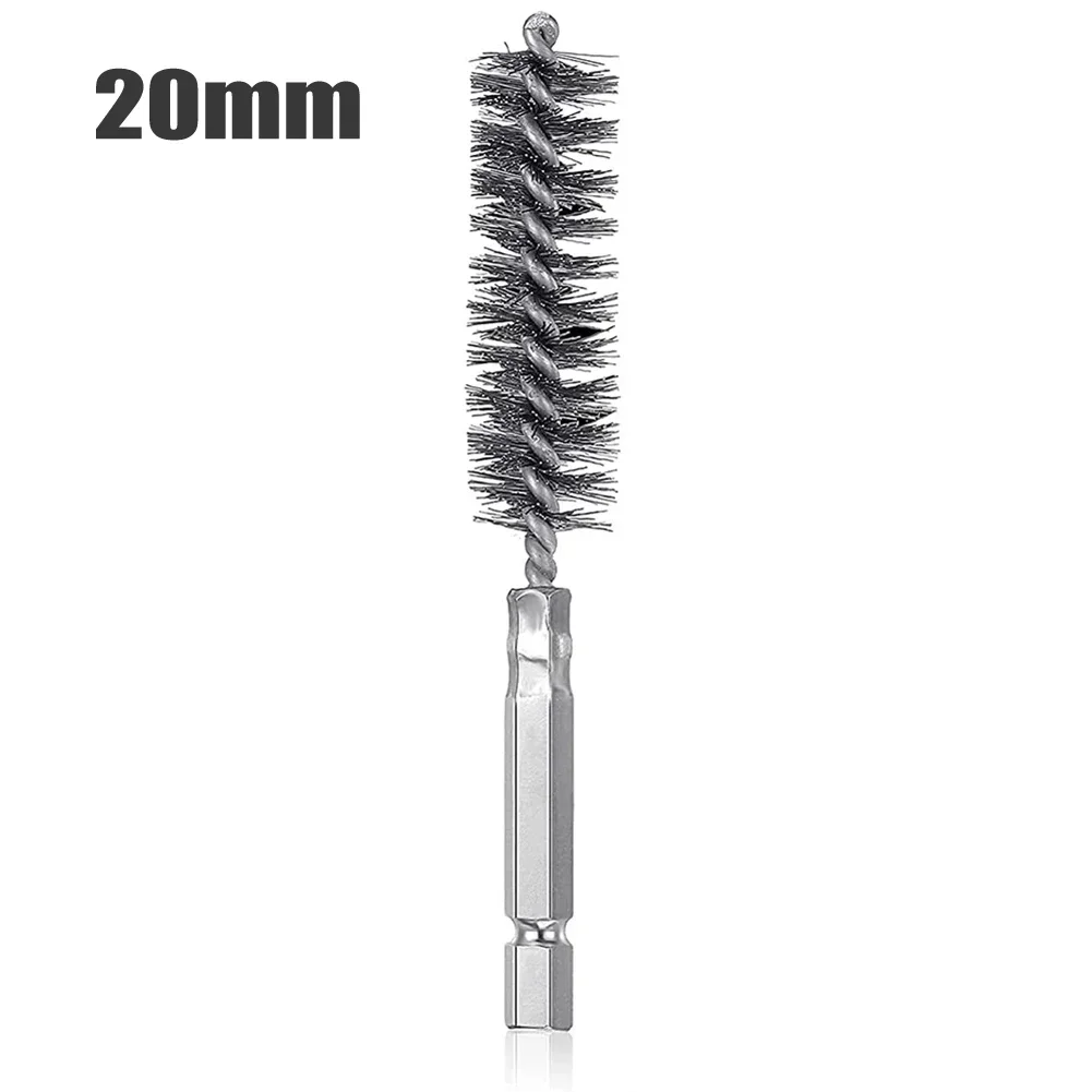 1pc 9-25mm Wire Cleaning Brush Tube Machinery Hex Handle Cleaning Brush Rust Paint Cleaner Washing Polishing Tools