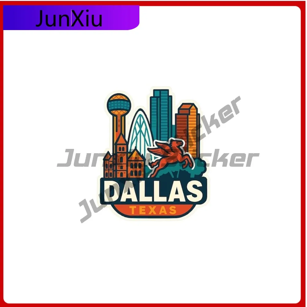 

Dallas Texas Sticker Decorative Vinyl Die-cut Decal City Skyline Landmark Design Rv Motocross Windshield Guitar Suv Stickers Pvc